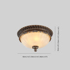 Lampa Sufitowa Retro z Kloszem Szklanym i Ornamentową Oprawą