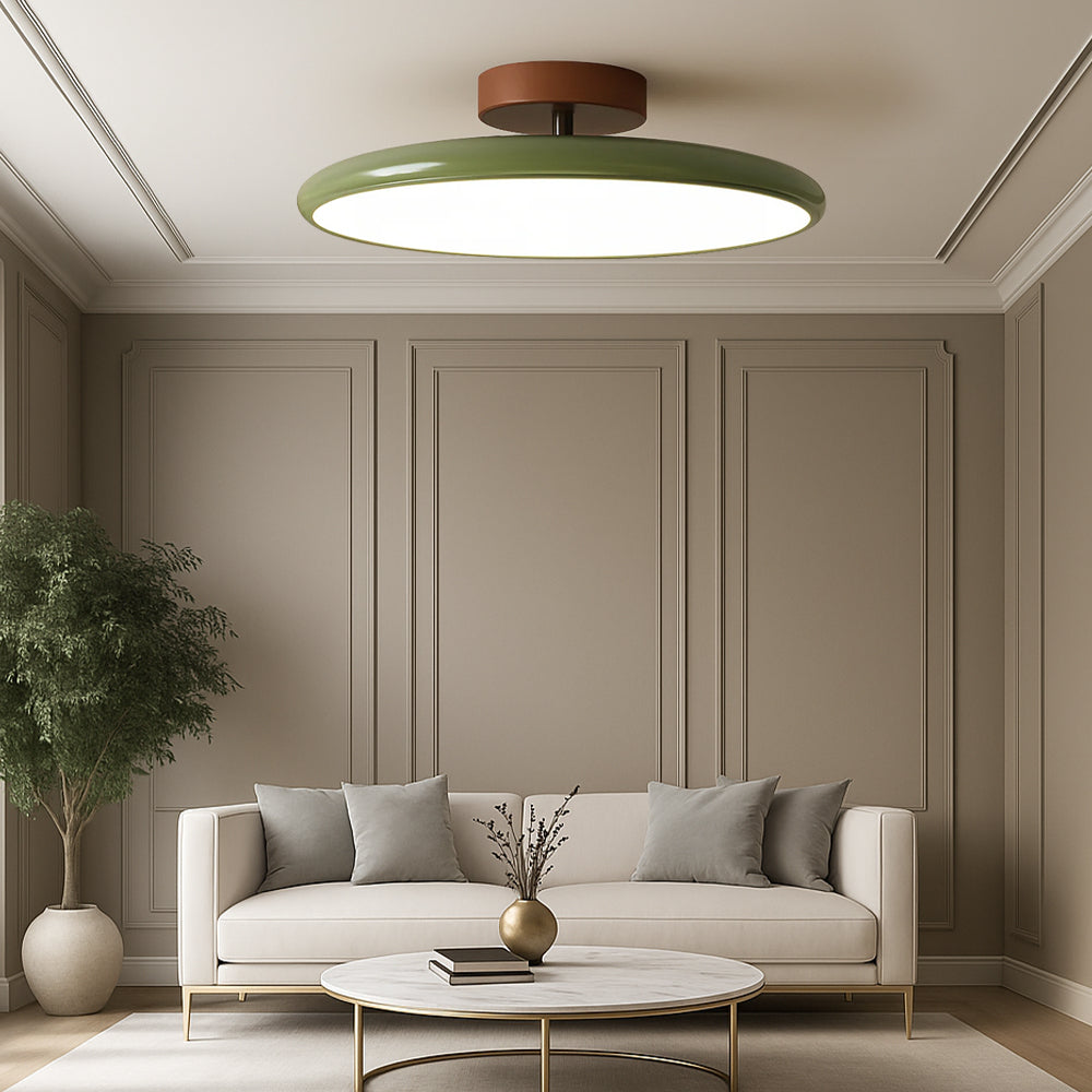 Lampa Sufitowa Retro z Okrągłym Kloszem i Regulowanym Nachyleniem
