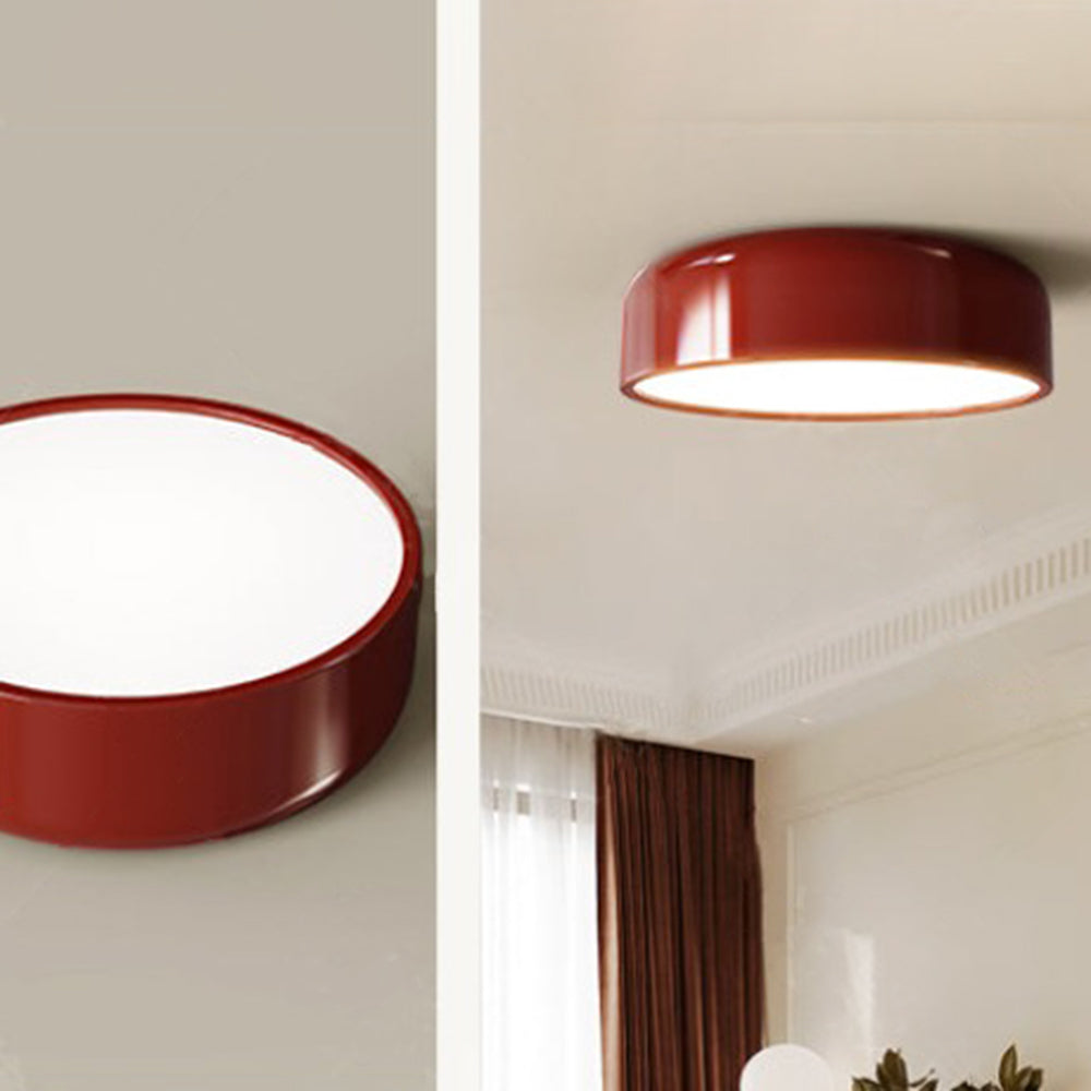 Lampa Sufitowa Retro z Okrągłym Kloszem i Wbudowanym Źródłem Światła