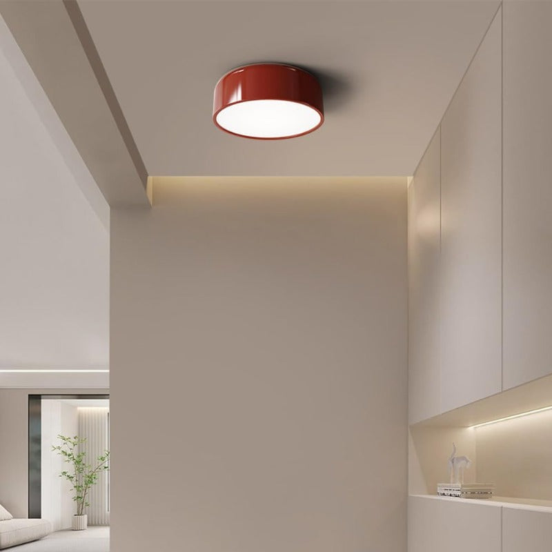 Lampa Sufitowa Retro z Okrągłym Kloszem i Wbudowanym Źródłem Światła
