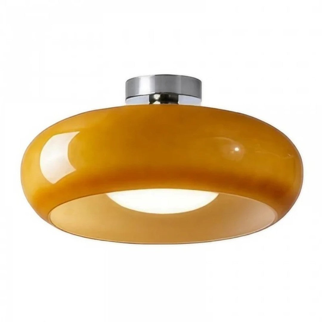 Lampa Sufitowa Retro z Owalnym Kloszem Szklanym