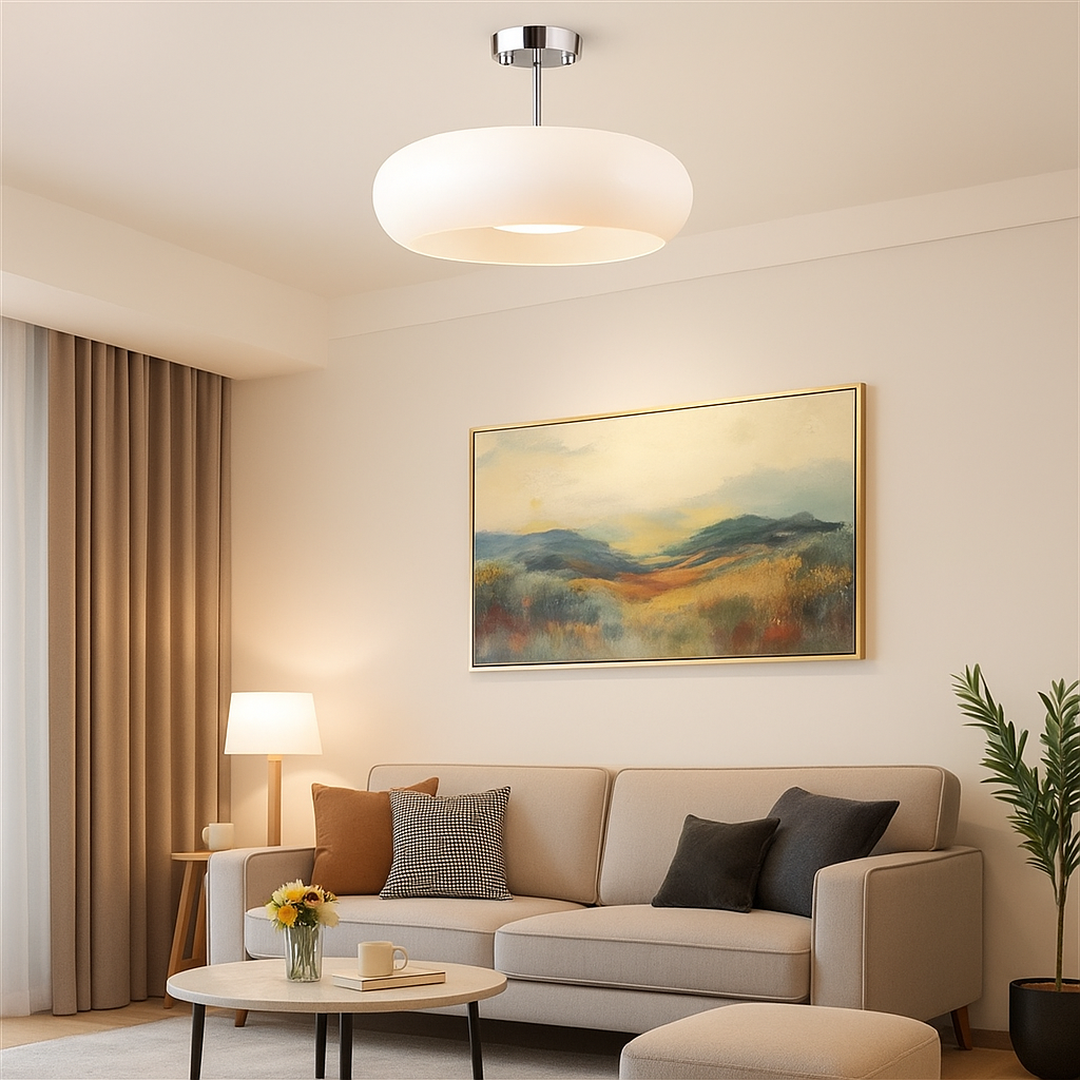 Lampa Sufitowa Retro z Owalnym Kloszem Szklanym