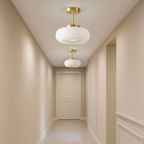 Lampa Sufitowa Retro z Owalnym Kloszem Szklanym