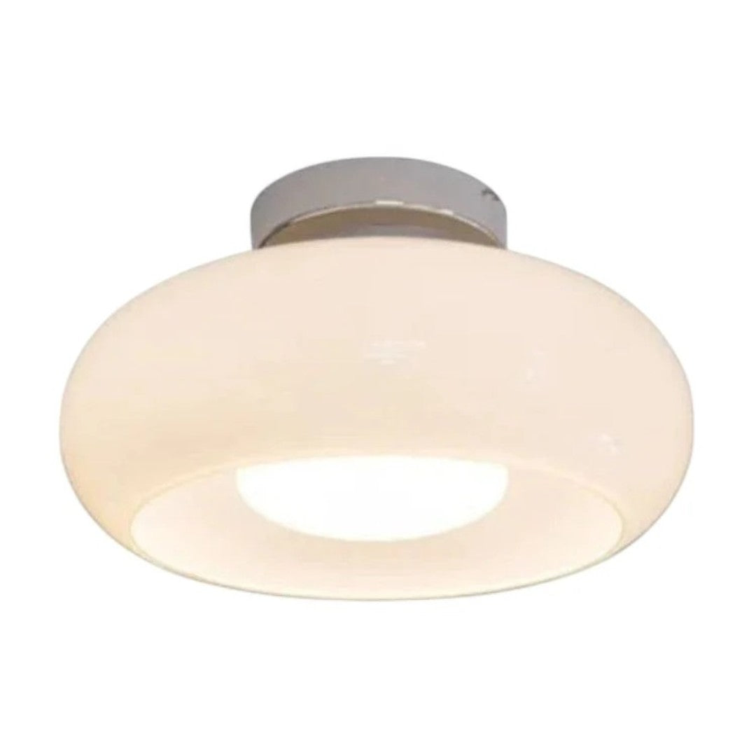 Lampa Sufitowa Retro z Owalnym Kloszem Szklanym