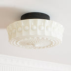 Lampa Sufitowa Retro z Ozdobnym Kloszem Szklanym