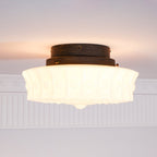 Lampa Sufitowa Retro z Ozdobnym Kloszem Szklanym