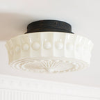 Lampa Sufitowa Retro z Ozdobnym Kloszem Szklanym