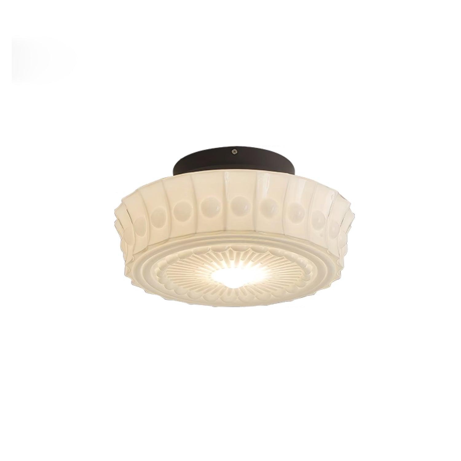 Lampa Sufitowa Retro z Ozdobnym Kloszem Szklanym