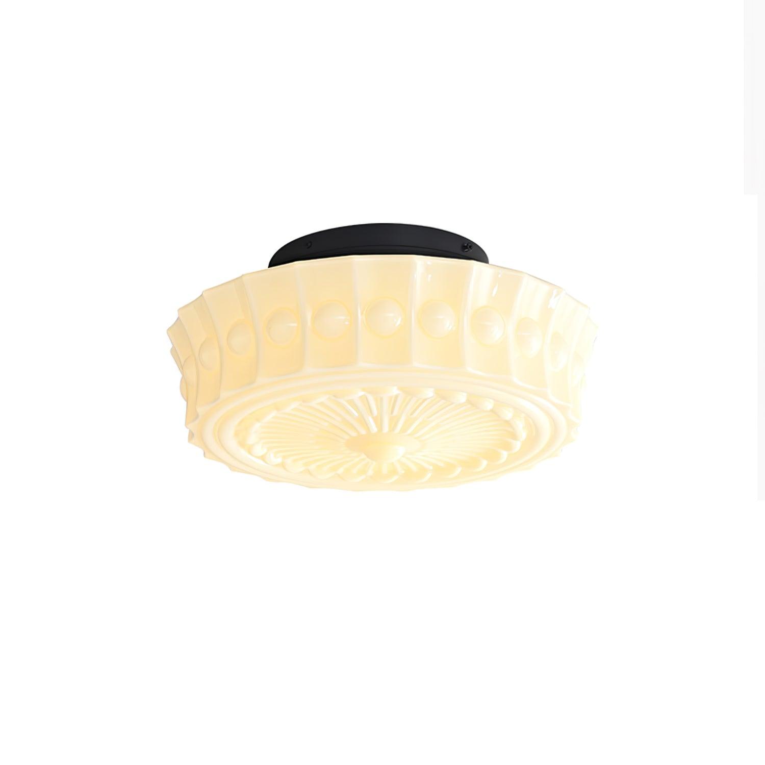 Lampa Sufitowa Retro z Ozdobnym Kloszem Szklanym