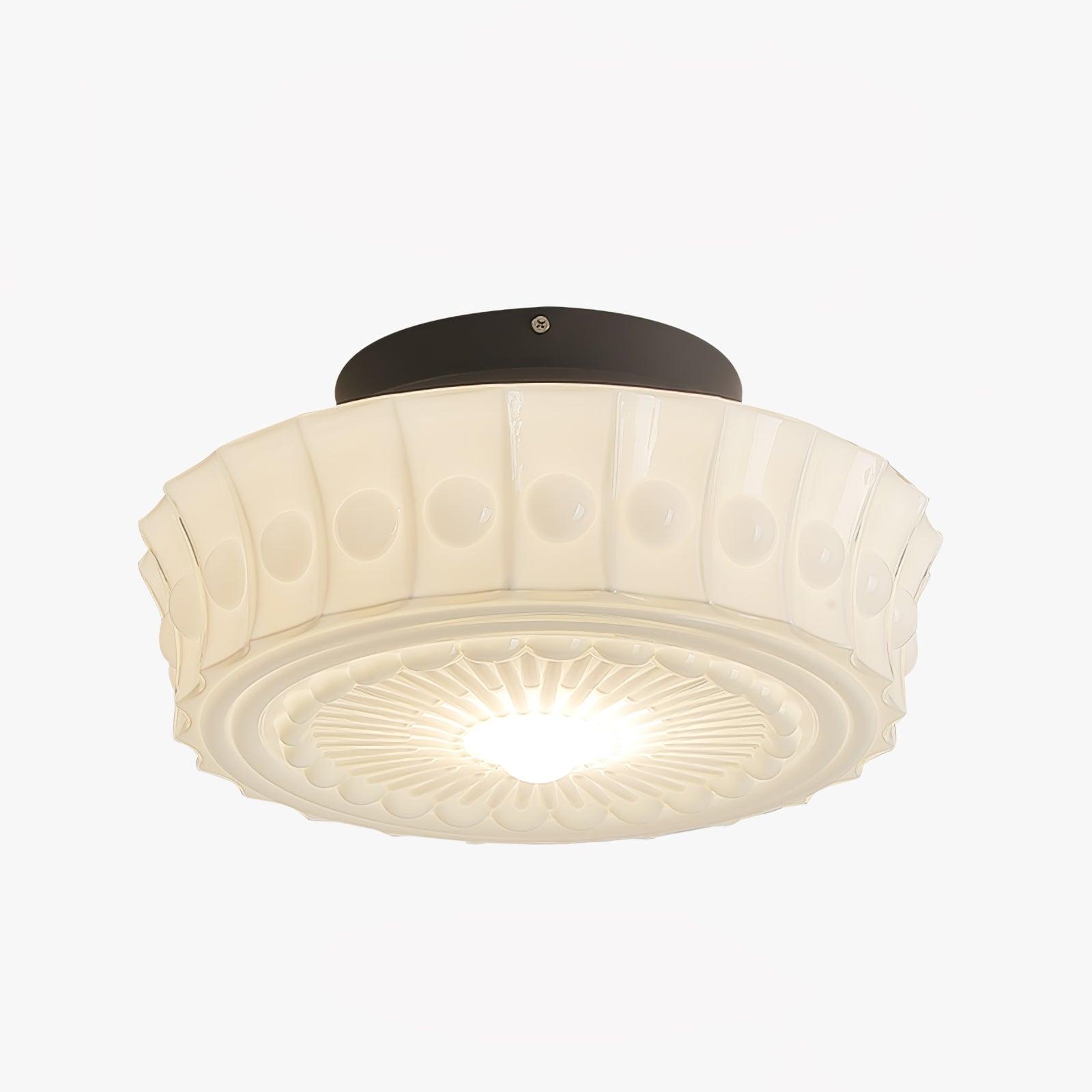 Lampa Sufitowa Retro z Ozdobnym Kloszem Szklanym