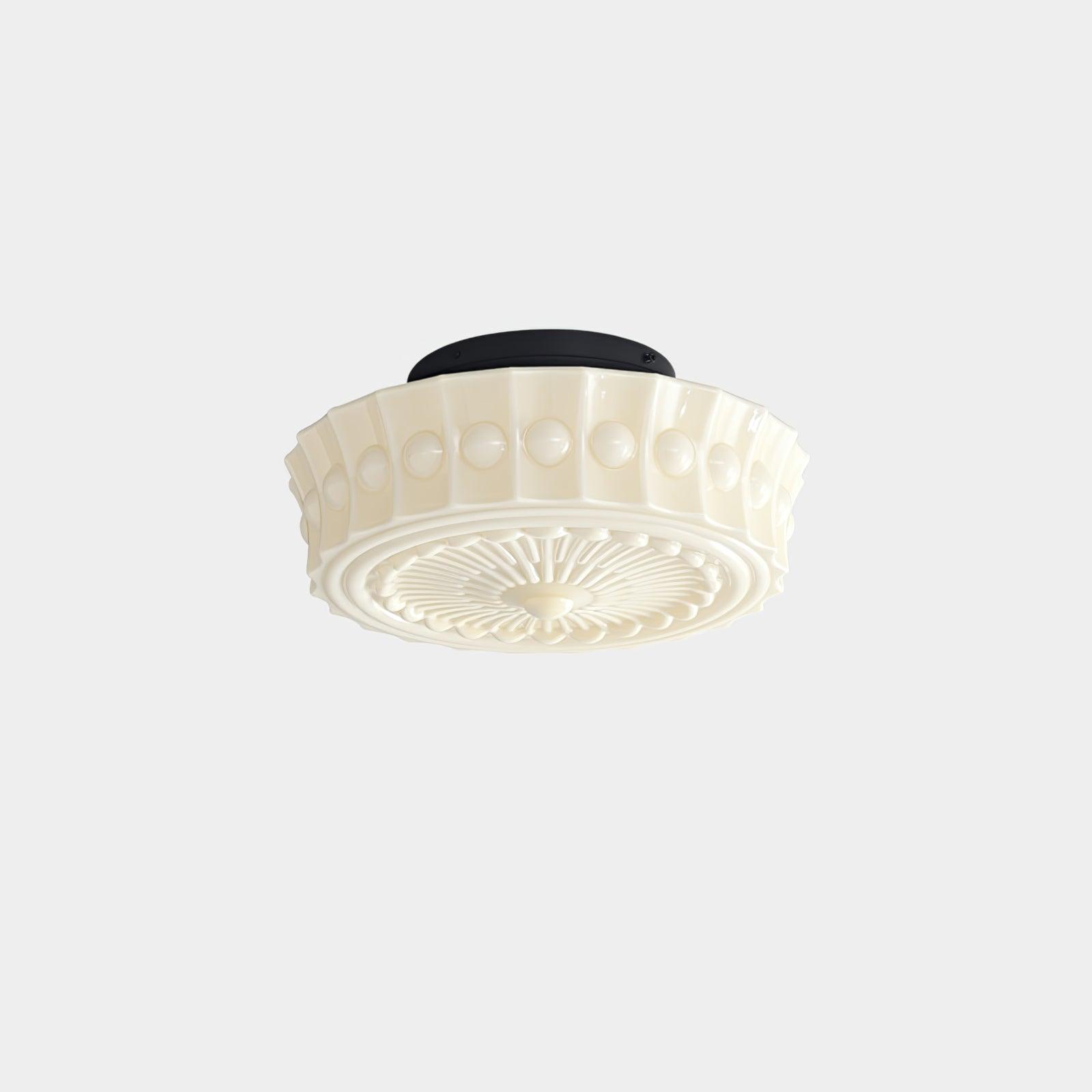 Lampa Sufitowa Retro z Ozdobnym Kloszem Szklanym