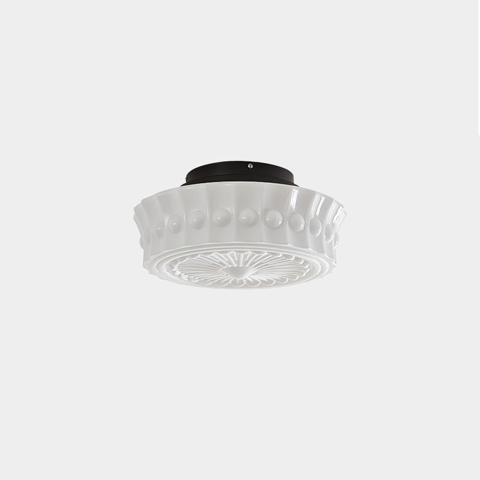 Lampa Sufitowa Retro z Ozdobnym Kloszem Szklanym