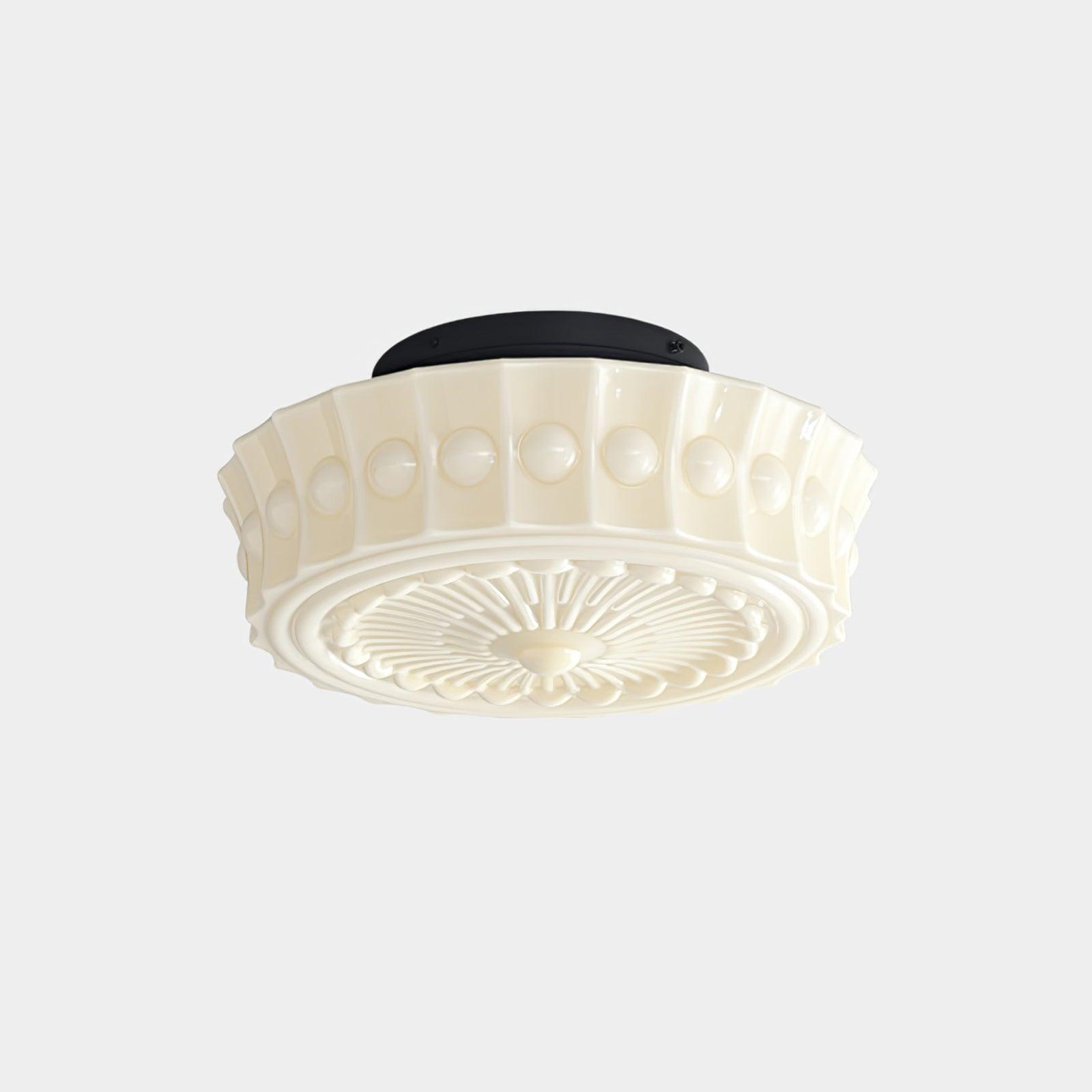 Lampa Sufitowa Retro z Ozdobnym Kloszem Szklanym