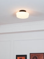Lampa Sufitowa Retro z Ozdobnym Kloszem Szklanym