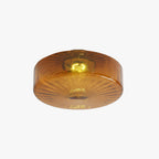 Lampa Sufitowa Retro ze Szklanym Kloszem i Wzorem Promieni Słońca