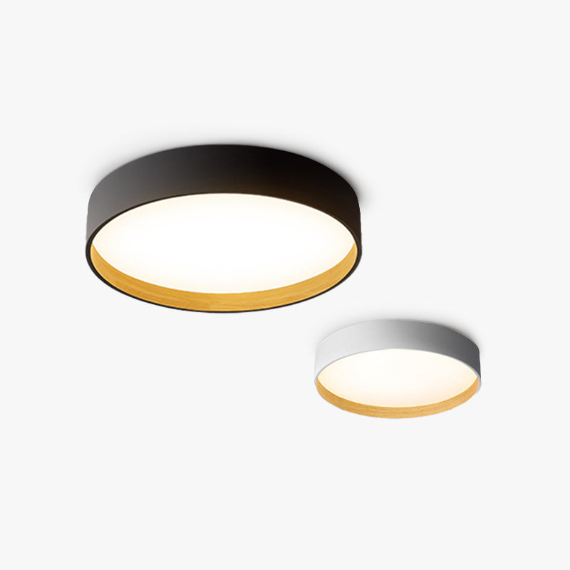 Lampa Sufitowa Skandynawska Okrągła z Drewnianym Wykończeniem i Kloszem Akrylowym ##POS:2##