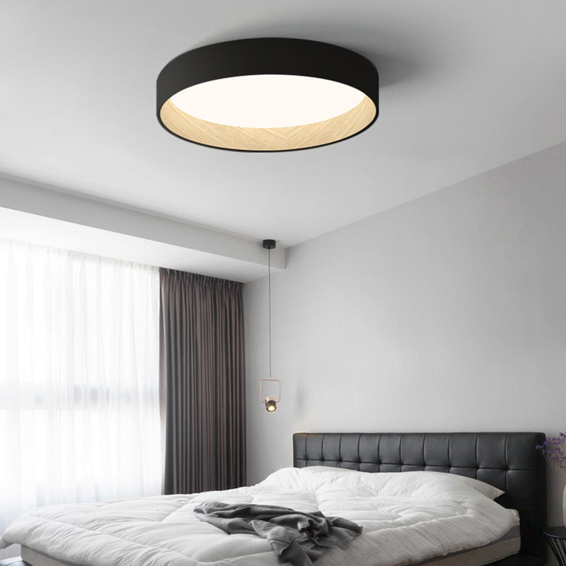 Lampa Sufitowa Skandynawska Okrągła z Drewnianym Wykończeniem i Kloszem Akrylowym ##POS:7##