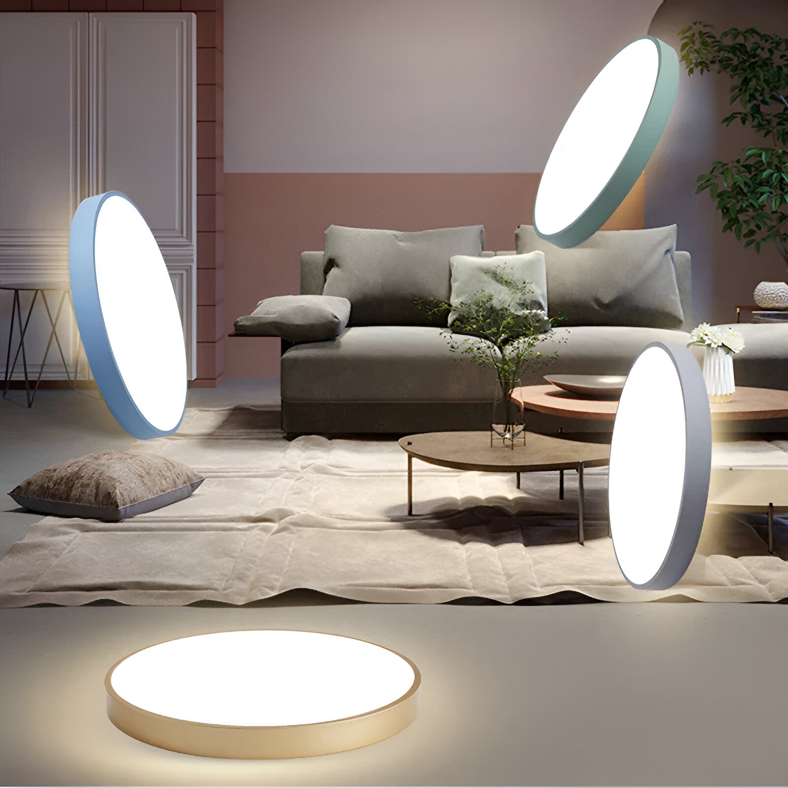 Lampa Sufitowa Skandynawska Okrągła z Regulacją Barwy Światła