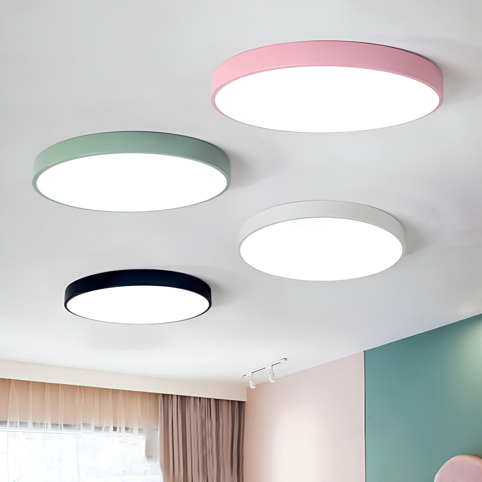 Lampa Sufitowa Skandynawska Okrągła z Regulacją Barwy Światła