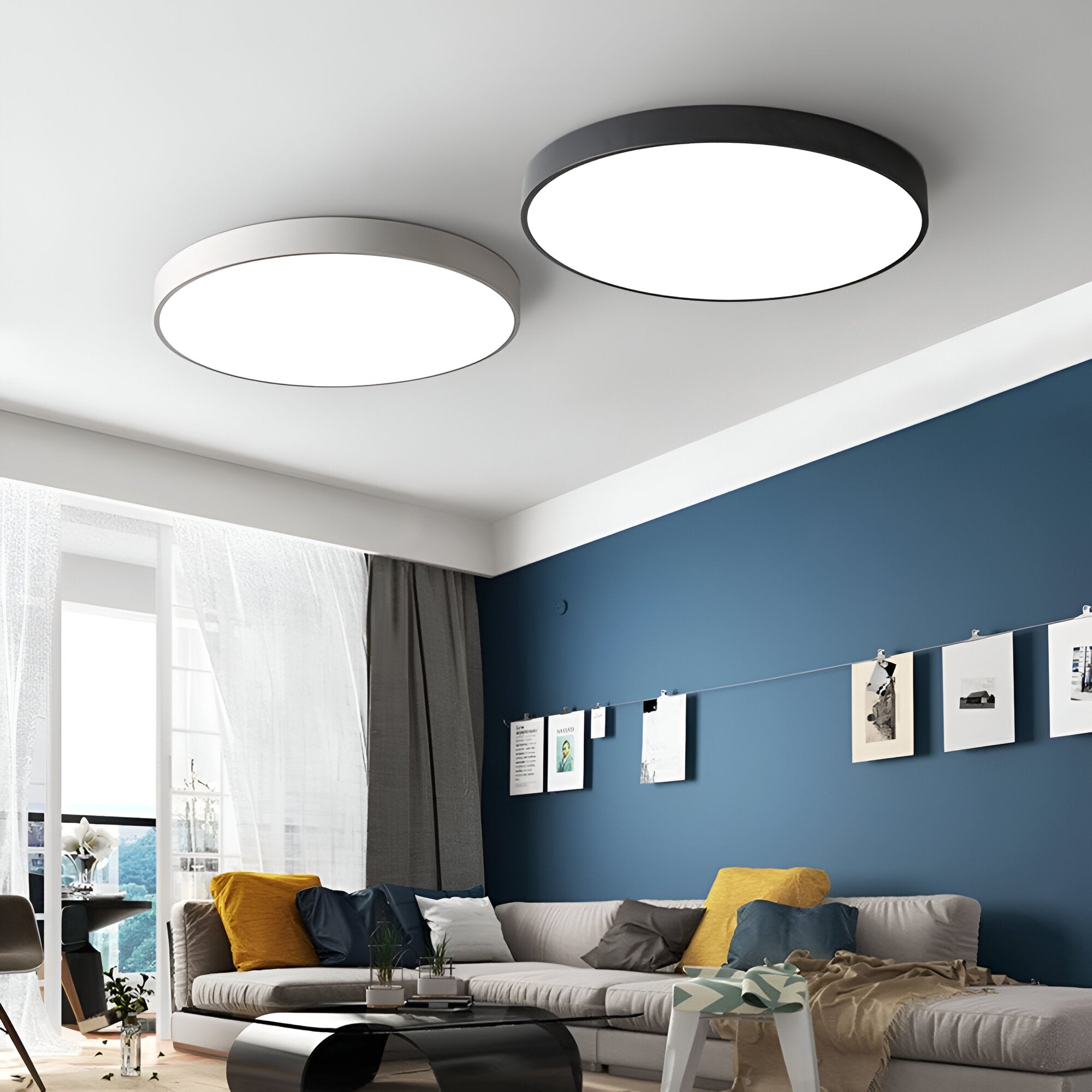 Lampa Sufitowa Skandynawska Okrągła z Regulacją Barwy Światła