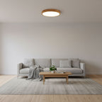 Lampa Sufitowa Skandynawska z Drewnianą Oprawą i Akrylowym Kloszem