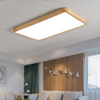 Lampa Sufitowa Skandynawska z Drewnianą Oprawą i Akrylowym Kloszem