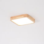 Lampa Sufitowa Skandynawska z Drewnianą Oprawą i Akrylowym Kloszem