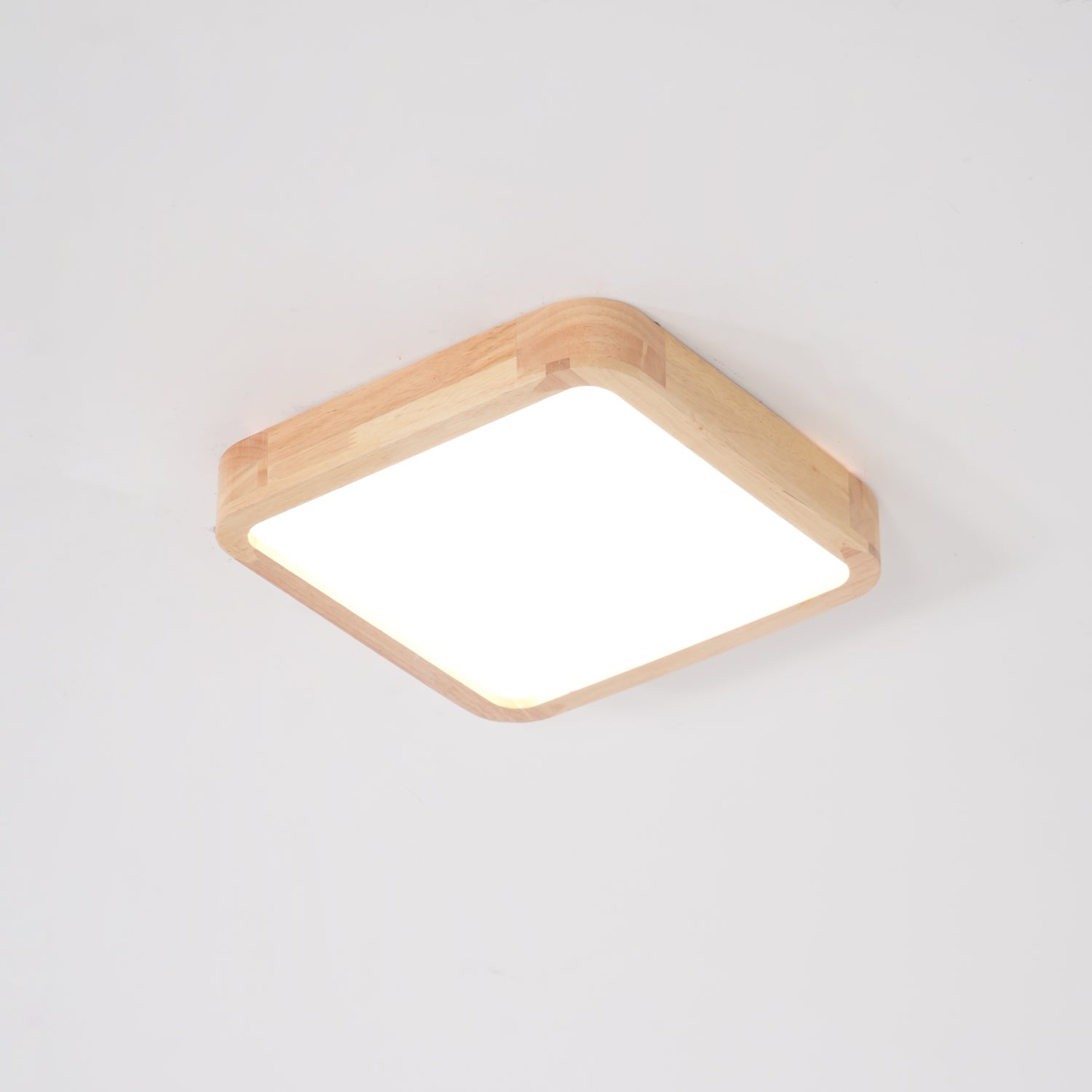 Lampa Sufitowa Skandynawska z Drewnianą Oprawą i Akrylowym Kloszem ##POS:30##