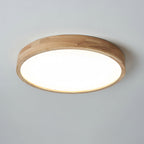 Lampa Sufitowa Skandynawska z Drewnianą Oprawą i Akrylowym Kloszem