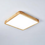 Lampa Sufitowa Skandynawska z Drewnianą Oprawą i Akrylowym Kloszem