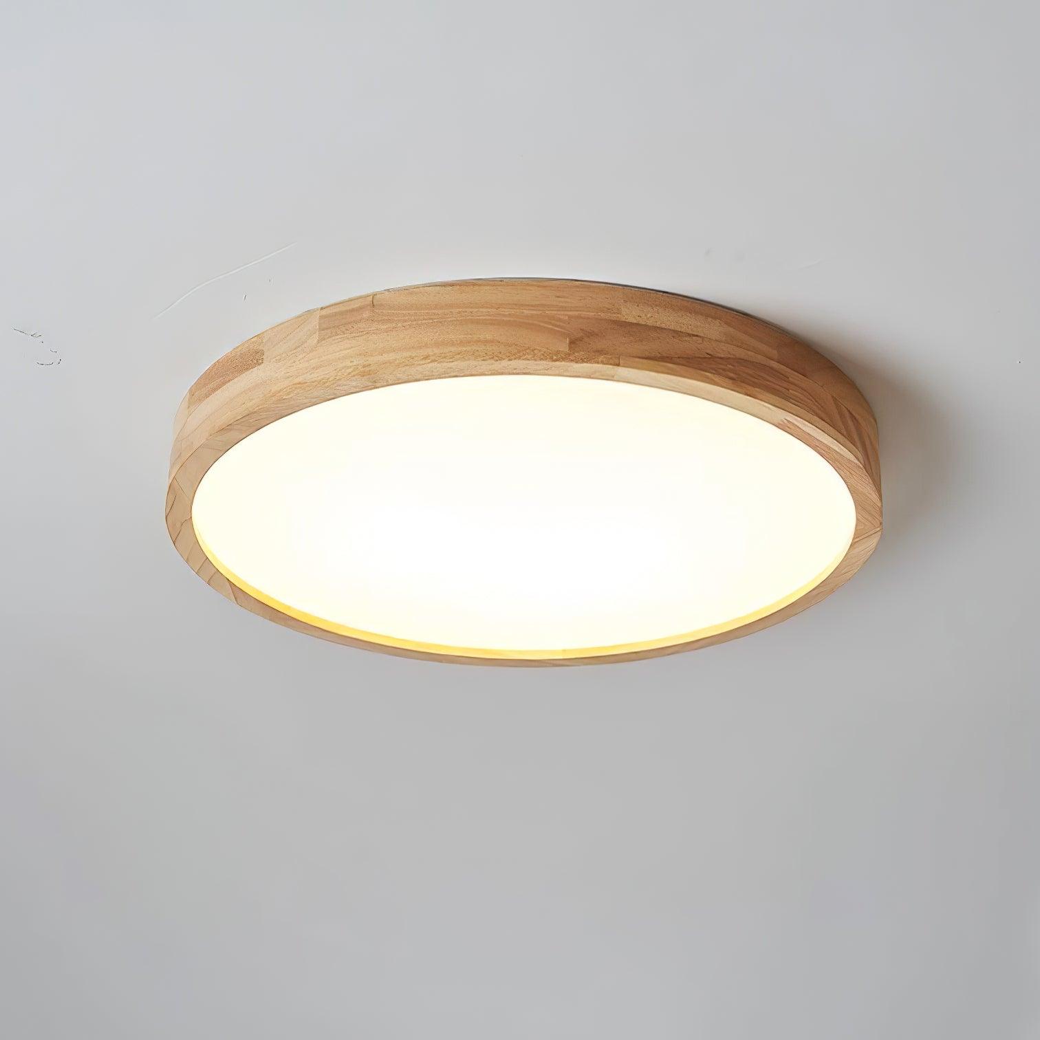 Lampa Sufitowa Skandynawska z Drewnianą Oprawą i Akrylowym Kloszem ##POS:39##