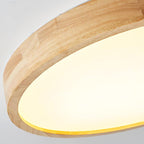 Lampa Sufitowa Skandynawska z Drewnianą Oprawą i Akrylowym Kloszem
