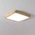 Lampa Sufitowa Skandynawska z Drewnianą Oprawą i Akrylowym Kloszem