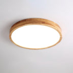 Lampa Sufitowa Skandynawska z Drewnianą Oprawą i Akrylowym Kloszem