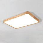 Lampa Sufitowa Skandynawska z Drewnianą Oprawą i Akrylowym Kloszem