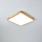 Lampa Sufitowa Skandynawska z Drewnianą Oprawą i Akrylowym Kloszem ##POS:54##