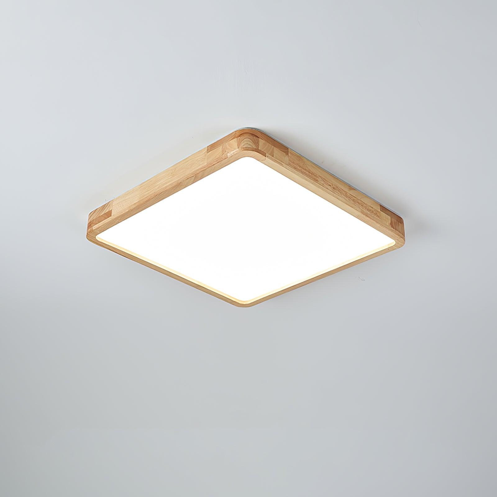 Lampa Sufitowa Skandynawska z Drewnianą Oprawą i Akrylowym Kloszem ##POS:54##
