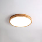 Lampa Sufitowa Skandynawska z Drewnianą Oprawą i Akrylowym Kloszem