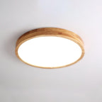 Lampa Sufitowa Skandynawska z Drewnianą Oprawą i Akrylowym Kloszem