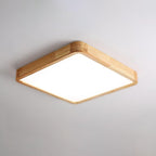 Lampa Sufitowa Skandynawska z Drewnianą Oprawą i Akrylowym Kloszem