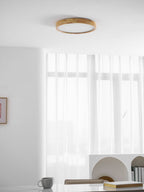 Lampa Sufitowa Skandynawska z Drewnianą Oprawą i Akrylowym Kloszem