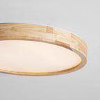 Lampa Sufitowa Skandynawska z Drewnianą Oprawą i Akrylowym Kloszem