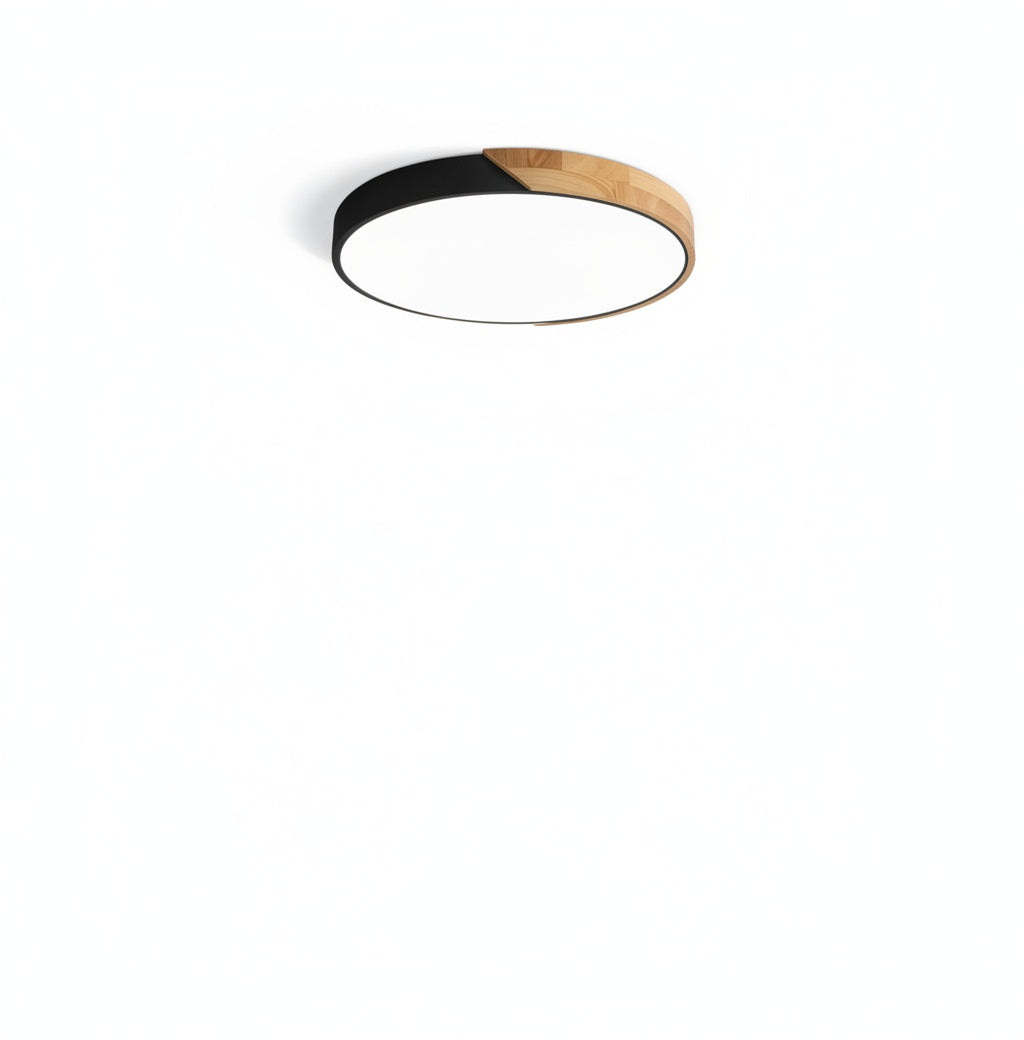 Lampa Sufitowa Skandynawska z Drewnianą Ramą i Zintegrowanym LED