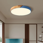 Lampa Sufitowa Skandynawska z Drewnianą Ramą i Zintegrowanym LED