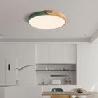 Lampa Sufitowa Skandynawska z Drewnianą Ramą i Zintegrowanym LED