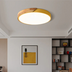 Lampa Sufitowa Skandynawska z Drewnianą Ramą i Zintegrowanym LED
