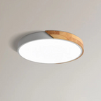Lampa Sufitowa Skandynawska z Drewnianą Ramą i Zintegrowanym LED