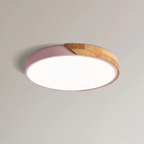 Lampa Sufitowa Skandynawska z Drewnianą Ramą i Zintegrowanym LED