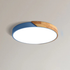 Lampa Sufitowa Skandynawska z Drewnianą Ramą i Zintegrowanym LED