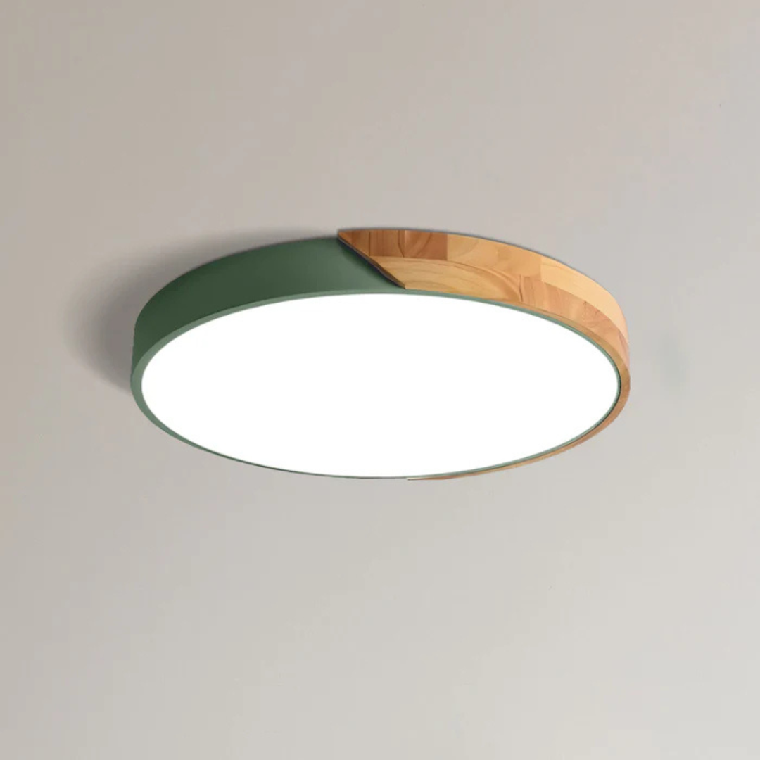 Lampa Sufitowa Skandynawska z Drewnianą Ramą i Zintegrowanym LED